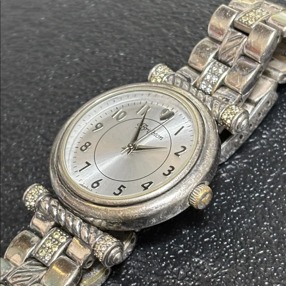 Brighton Vintage Silver-Tone Bracelet Watch WORKING Boho Western